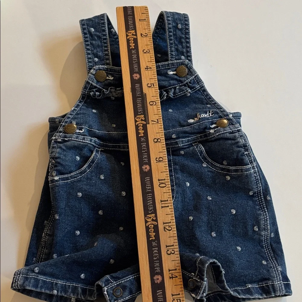 Carhart denim polka dot shortails 12 M Denim Carhart Baby Overall Shorts 12M